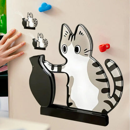 Cat Whisker Memorial Keepsake Acrylic Cute Wide Opening Cat Whisker Keepsake Vases for Refrigerators Washing Machines Bedroom