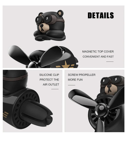 Bear pilot car air freshener flavor dog vent perfume diffuser fragrance scent  auto deroration acccessories aromatherapy auto