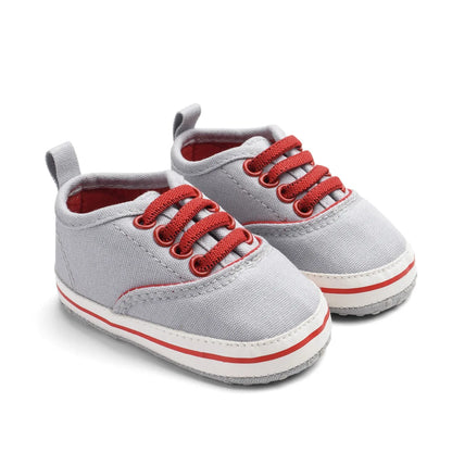 Infant Babies Boys Girls Shoes Soft Sole Canvas Solid Footwear For Newborns Toddler Crib Moccasins Letter Print Anti-Slip Shoes