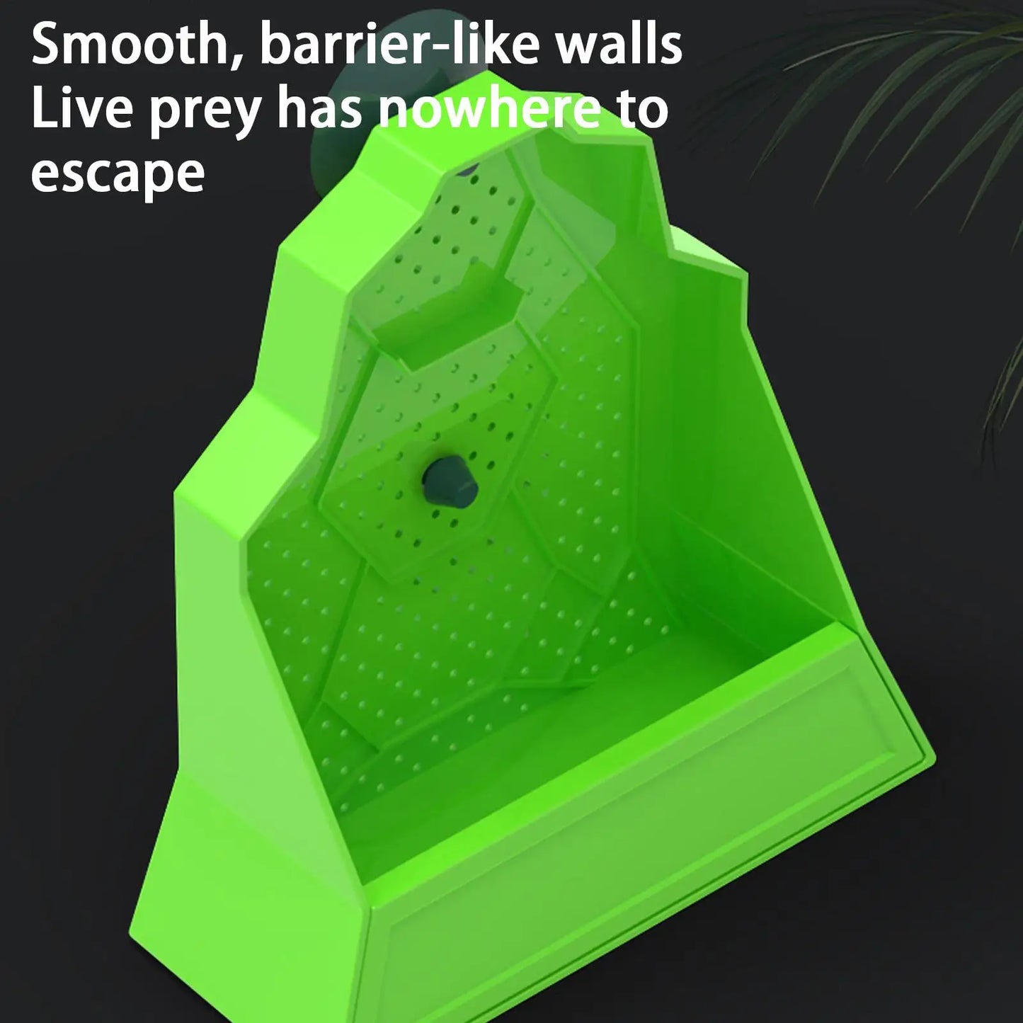 Corner Reptiles Feeder Box With Suction Cups Wall Mounted Terrariums Feeding Dish For Lizards Geckos Pet Reptile Feeder