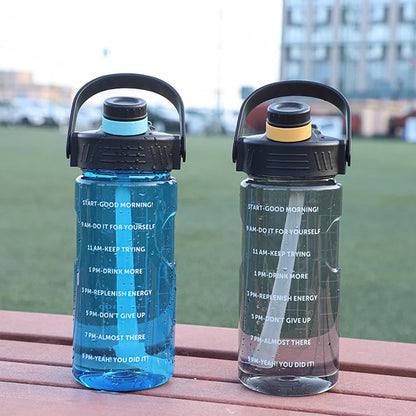 3 Liter Water Bottle with Straw 2L 1L Large Big Motivational  BPA Free School gym Sports Drinking Bottle