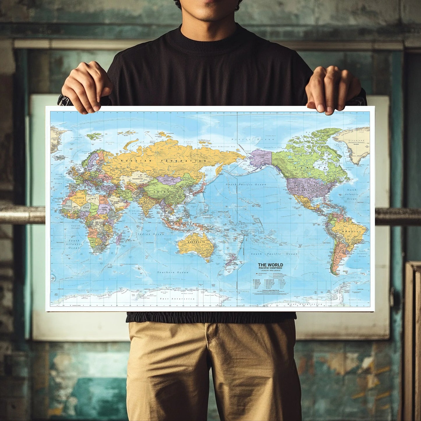 World Map in English Poster Prints Painting Education Painting School Supplies Classroom Home Decor,Travel Supplies