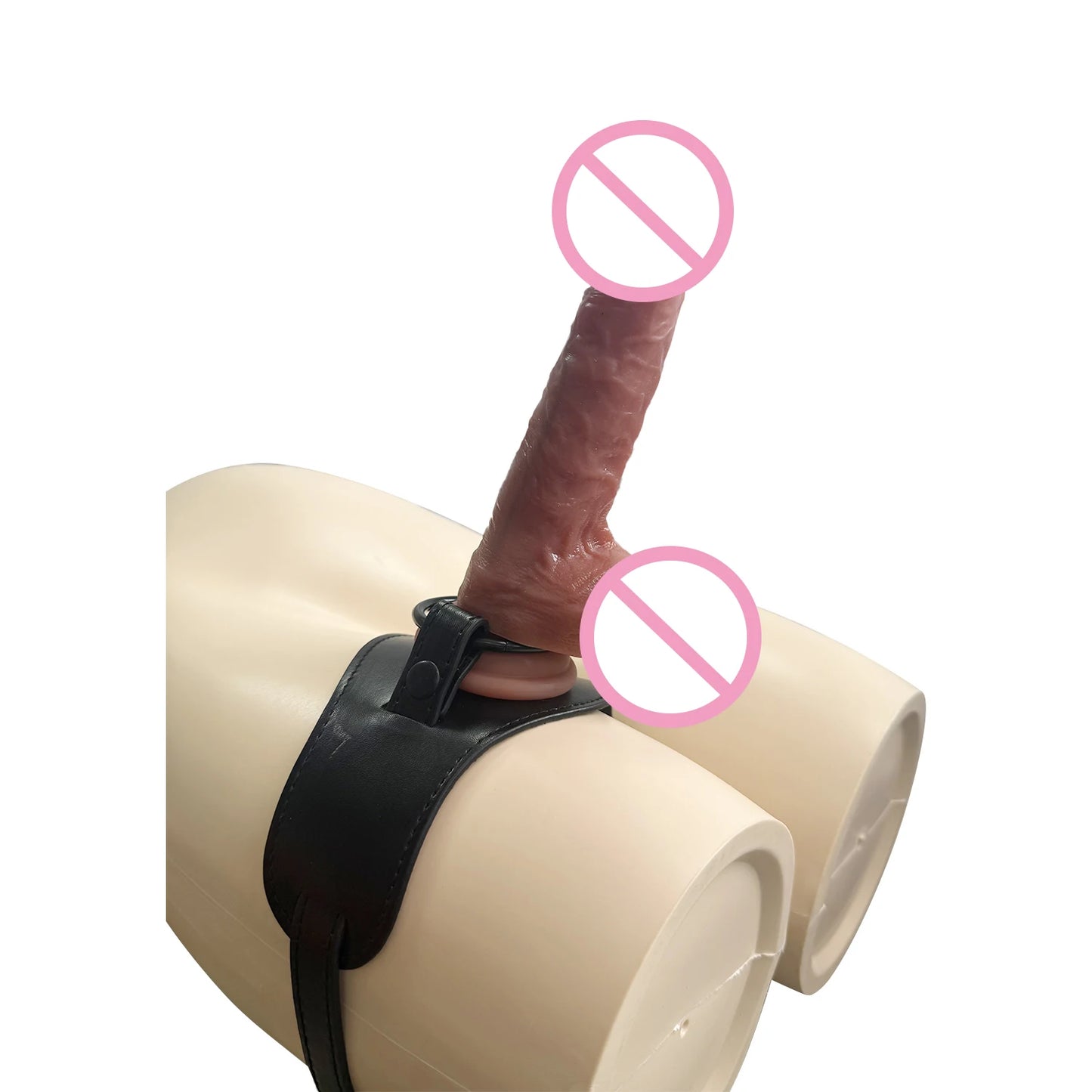 Sex toy SM leather with three-ring strap adjustable unisex private toy female penis