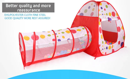 IMBABY 3 in 1 Ball Pool Folding Tent Tunnel for Children Ball Pit Playpen Crawling Tunnel Playground Corral Demgames Games Fence