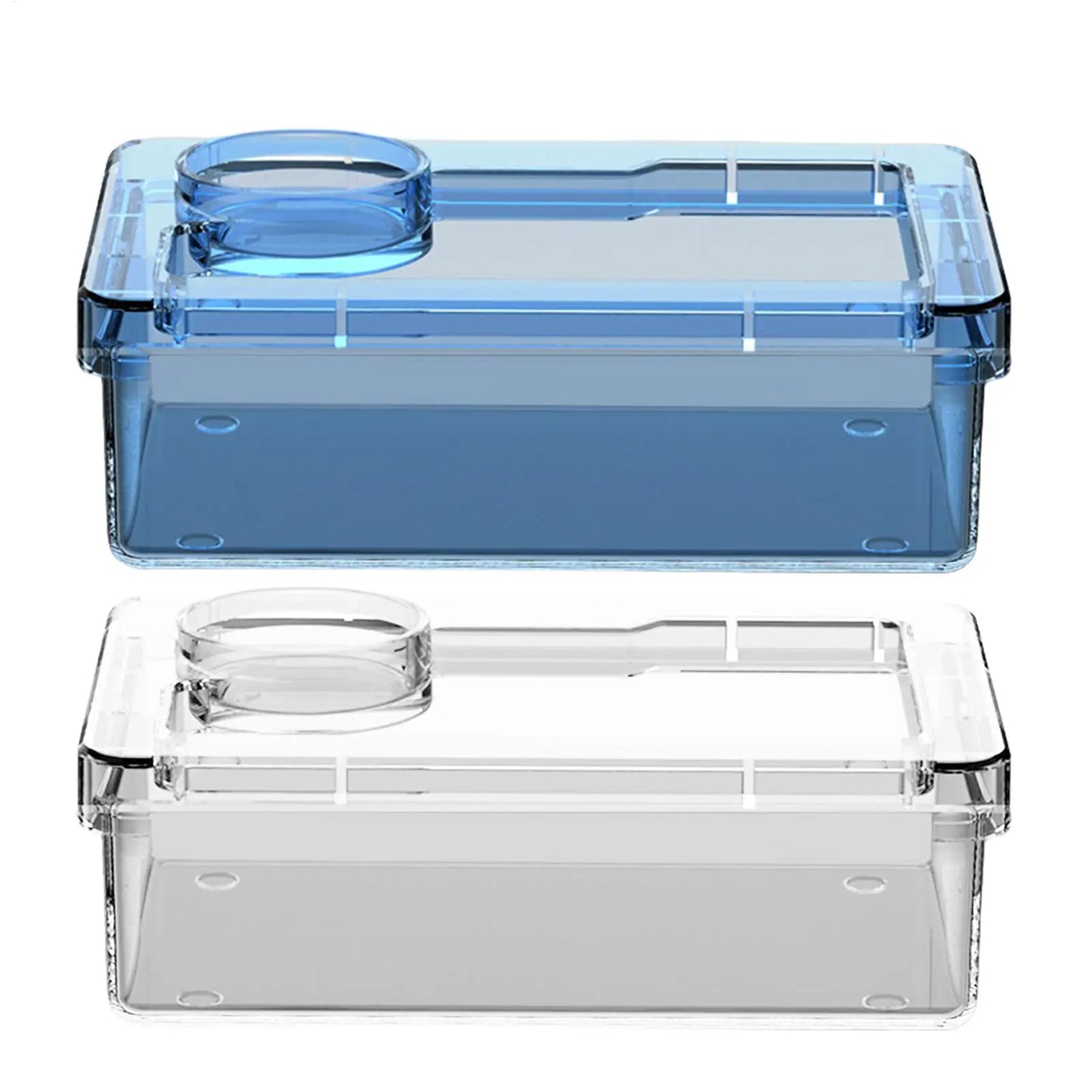 Reptile Lizards Geckos Feeding Bowls Prevent Tenebrio Molitor and Blaptica Dubia Anti Overturning Trough Feeder Transparent