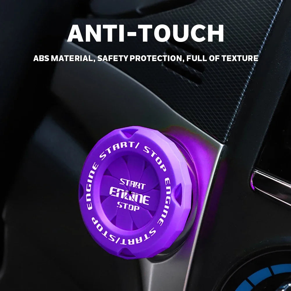 1PC Universal Car Onekey Start Stop Button Cover Car Decoration Black Red Purple Engine Ignition Start Switch Protective Cover
