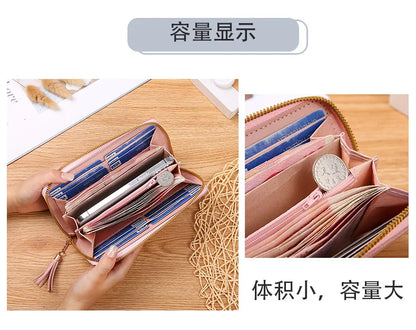 Fashion Zipper Wallets Womens Long Purses Handbags Coin Purse Cards Holder PU Leather Billfold Wallet