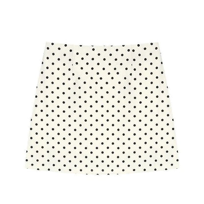 Summer Lady Chic Wave Point A-line Skirts New Female Sweet High Waist Skirts Women Korean Elegant Slim Fit Skirts