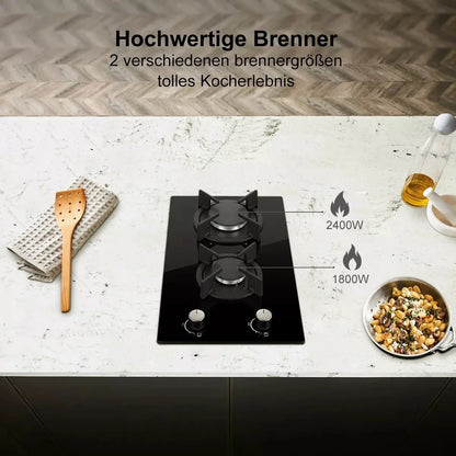 Topstrong 2 Burner Ceramic Glass Built-in Hob Natural Gas Propane Gas Hob YYEUGCT-B02