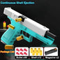 Mechanical G17 Soft Bullet Toy Gun Shell Throwing Continuous Firing Launcher Model Outdoor Sports Shooting Games for Children