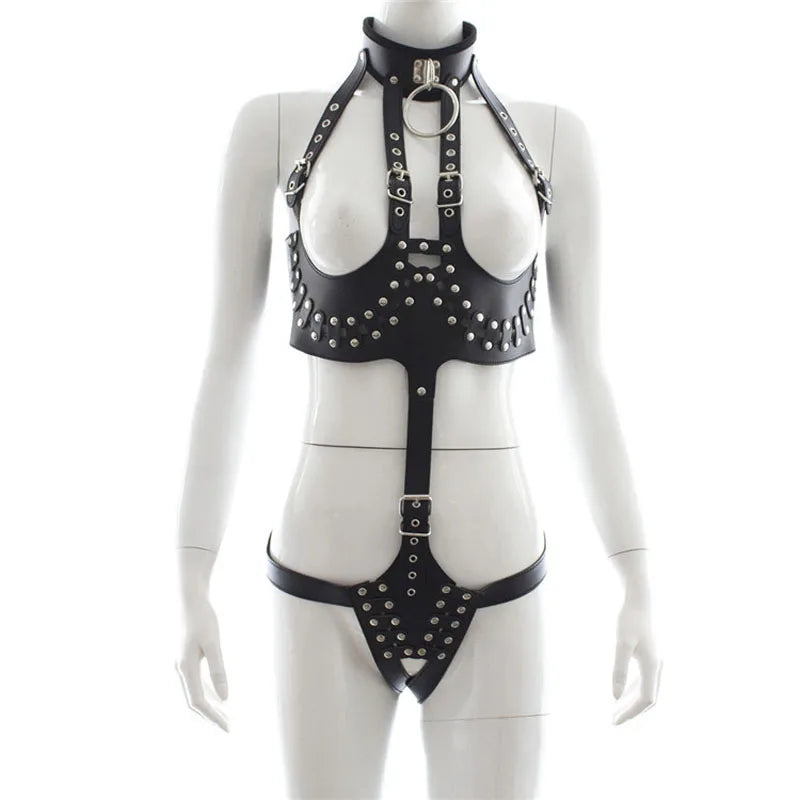 Sex Suit Harness Women,Slave Bondage Restraints Cosplay Sexy Lingerie Sex Toys for Couples BDSM Collar Bra Open Breast Underwear