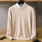 Men's 100% Pure Mink Cashmere Sweater O-Neck Pullovers Knit Large Size Mink Sweater Winter New Long Sleeve High-End Jumpers Tops