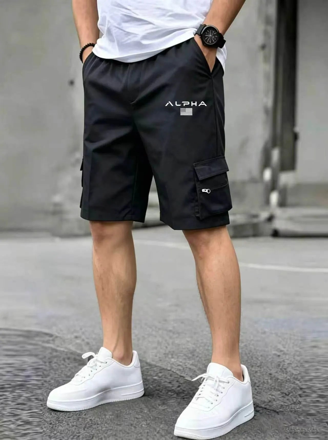 American Flag Printed Cargo Shorts Independence Day Eagle Shorts Summer Cargo Work Camping Multi-pocket Short Pants Streetwear