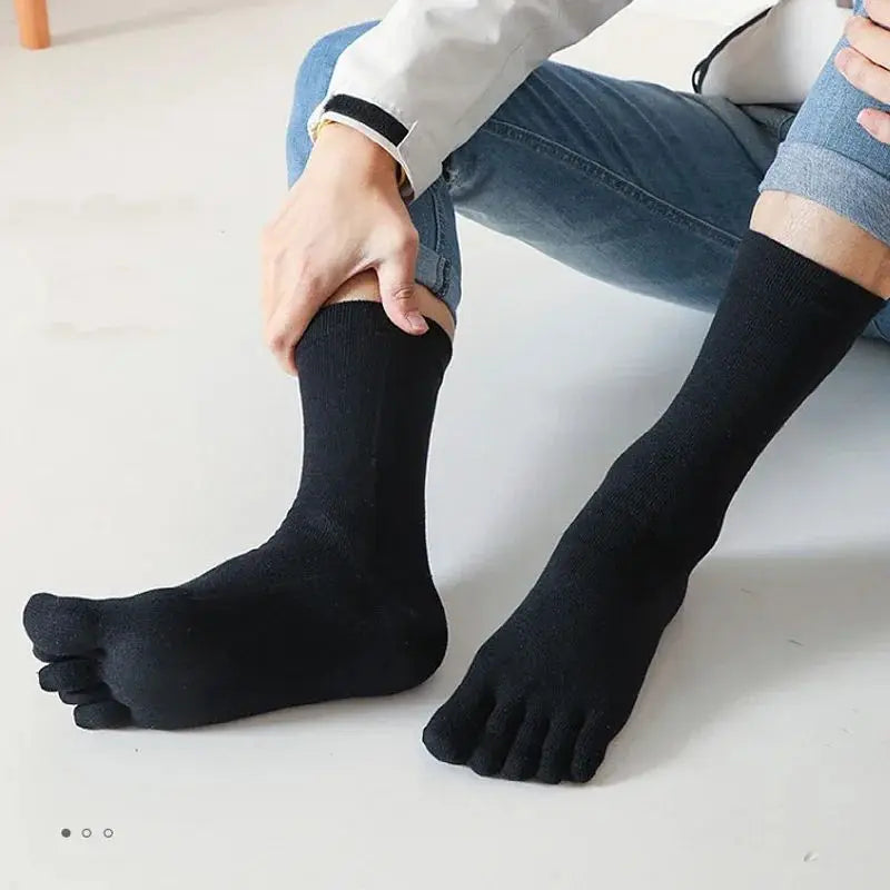 5Pairs Five Fingers Toe Socks Breathable Cotton Unisex Sports Running Sweat Absorbent Antibacterial Ankle Crew