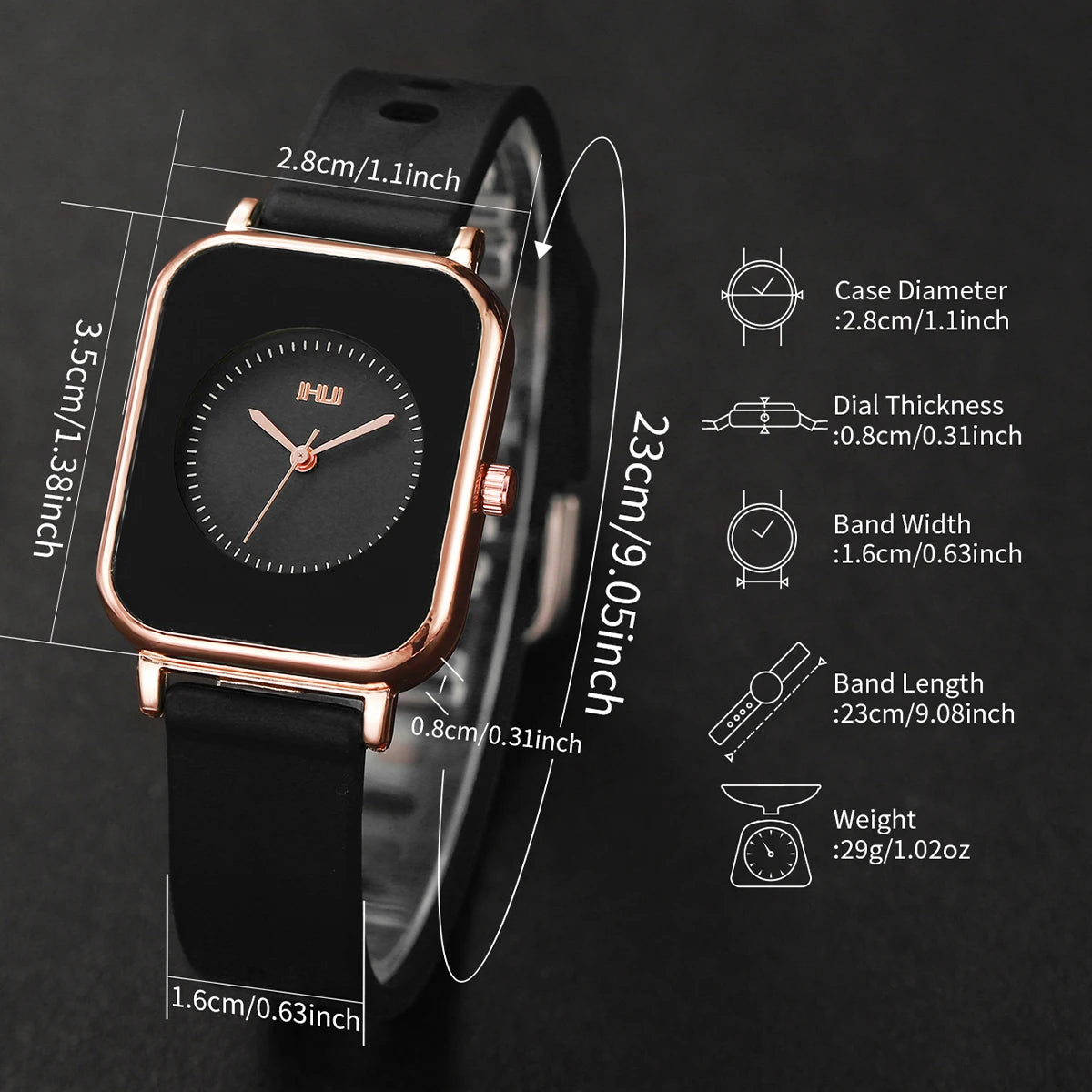 Fashion Rectangle Women Watches Casual Silicone Band Sports Watch Reloj Mujer Girls Clock Gift