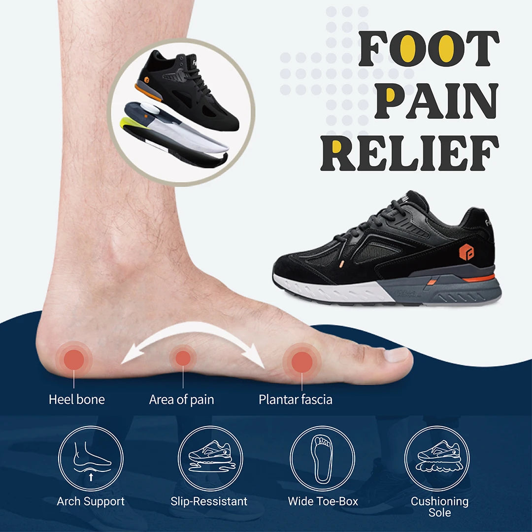 FitVille Men's Extra Wide Orthopedic Walking Shoes, Arch Support Lightweight Non Slip Running Sneakers, Pain Relief Footwear for Flat Feet, Plantar Fasciitis & Severe Heel Pain