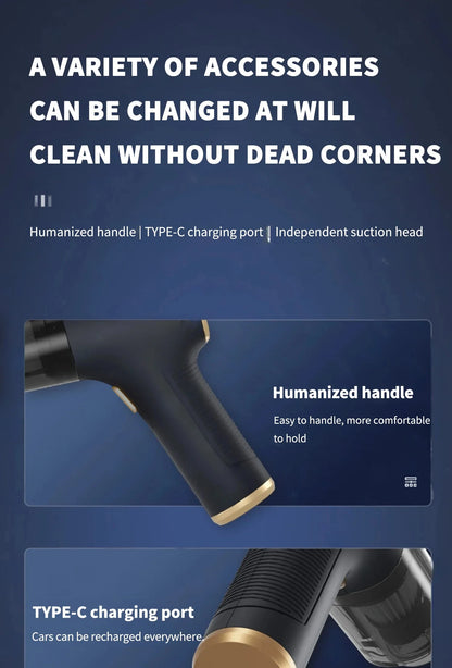CENRR 980000PA Mini Car Vacuum Cleaner Strong Scution Powerful Wireless Car Cleaner HandHeld  Air Gun Portable Vacuum Cleaner