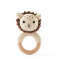 1pc Baby Teether Music Rattles for Kids Animal Crochet Rattle Elephant Giraffe Ring Wooden Babies Gym Montessori Children's Toys