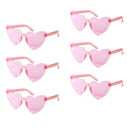 6/8/10/12pcs Wedding Bridal Shower Sunglasses Pink Red Heart Glasses Bride To Be Bridesmaid Gifts Bachelorette Hen Party Decors