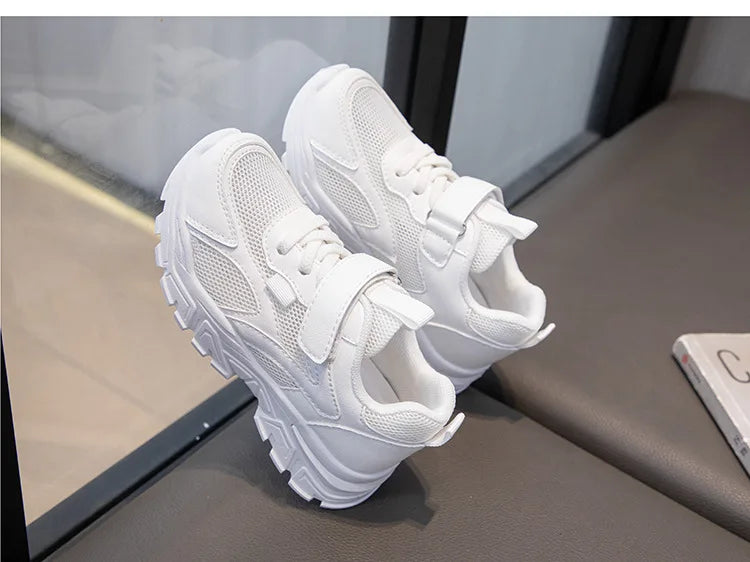 Kid Sneakers Sport Shoes for Boys Fashion Leather Children Breathable Mesh Comfort Shoes Casual Walking Outdoor Running Shoes