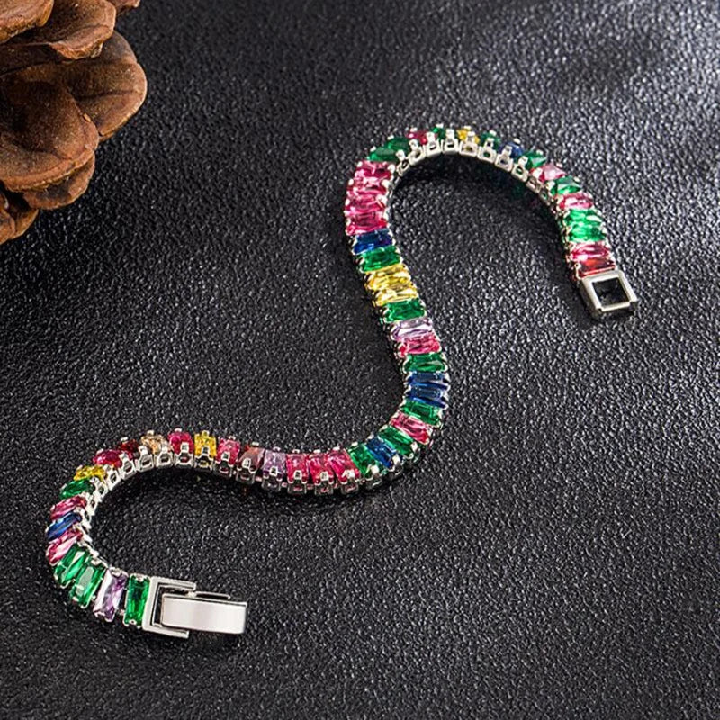 Hot Sales 925 Sterling Silver Bracelet Noble Color Crystal Hand For Women Charm Wedding Designer Jewelry Gift Party 18cm