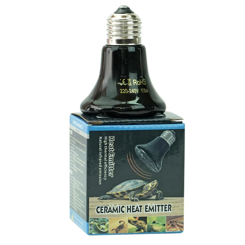 25/50/75/100W E27 Pet Heating Lamp 110V 220V Infrared Ceramic Emitter Heat Light Bulb Pet Brooder Chickens Reptile Lamp 1PC