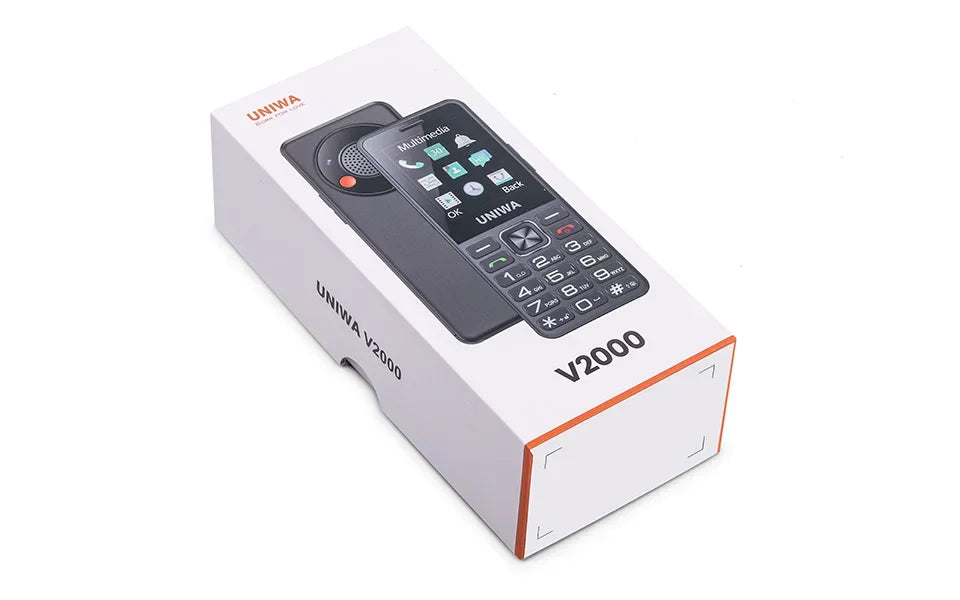 UNIWA V2000 4G VoLTE Keypad Phone 2.4 Inch Big Button Loud Volume Dual SlM 1700mAh Russia Hebrew Keyboard Feature Phones Elderly