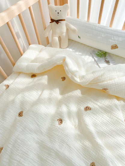 Baby Quilt Cartoon Bear Bunny Newborn Nap Quilts Soft Cotton Infant Blanket Spring Fall Winter Swaddle Wrapped Bedding 100*120CM