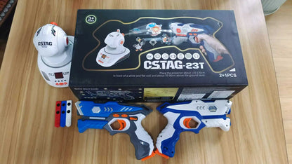 CSTAG Projector Shooting Game Guns Set New Kids Gifts Science&Imagination Toy For Boys Laser Tag Infrared Pistol Guns Game Toys