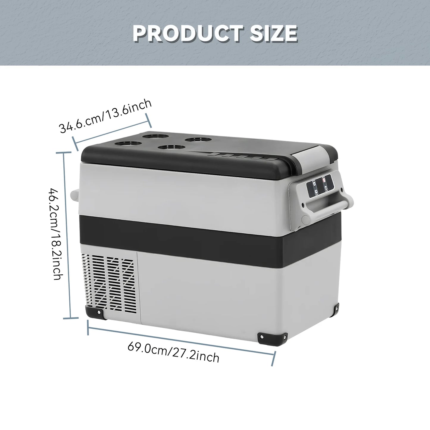 Podofo 35L 45L 55L Portable Car Compressor Refrigerator LED Display Low Noise 12V 24V DC Cooler For Outdoor Camping Travel