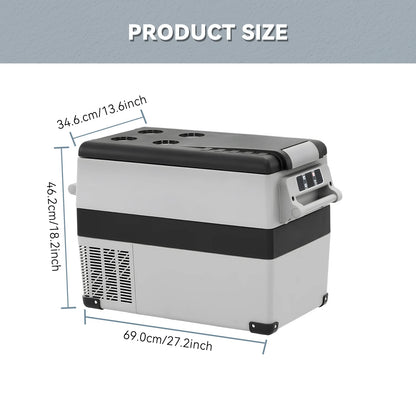 Podofo 35L 45L 55L Portable Car Compressor Refrigerator LED Display Low Noise 12V 24V DC Cooler For Outdoor Camping Travel