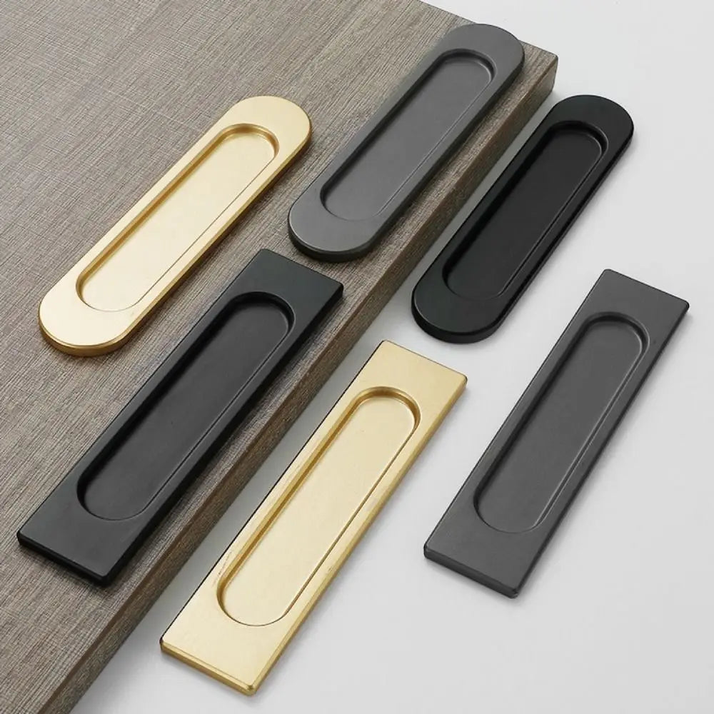 No Drilling Self-adhesive Handle Double-sided Black/Grey/Gold Sliding Door Handle Aluminum Alloy Glass Door Knob Window