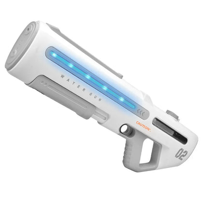 Electric Water Gun Powerful Automatic Squirt Toy Summer Beach Pool Outdoor Game Dual Mode Manual Water Blaster with LED Light