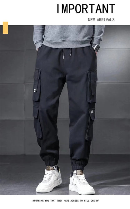 New Winter Lambswool Outdoor Waterproof Cargo Pants Men Warm Casual Pants Men Sportswear Winter Sports Outwear Sweatpants