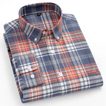 The new 10XL and 11XL oversized Oxford fabric men's shirt is 100% pure cotton, fashionable, casual and business without ironing