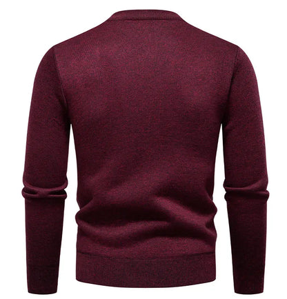 New Sweater Men Casual Knitted Pullover Solid Color Warm Regular Fit Round Neck Sweater Pullovers Mens Sweatwear