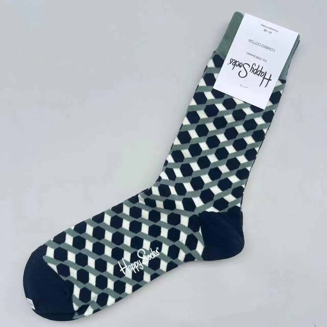 Happy Socks Men's Mid-tube Socks Four Seasons Pure Cotton Classic Socks SIZE 41-46