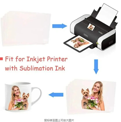 A4 Paper Sublimation Heat Transfer Paper Print Ion on Fabric Clothes T-shirt for Inkjet Printer DIY Craft Supplies