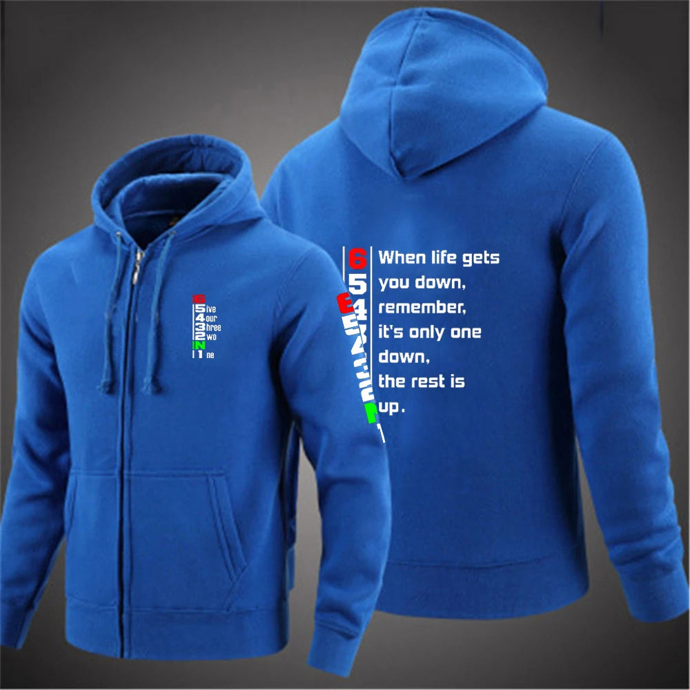 2025 Spring Autumn Men's Manual Transmission 1N23456 Motorcycle Logo Printed Popular Cardigan Classic Solid Color Hooded Hoodies