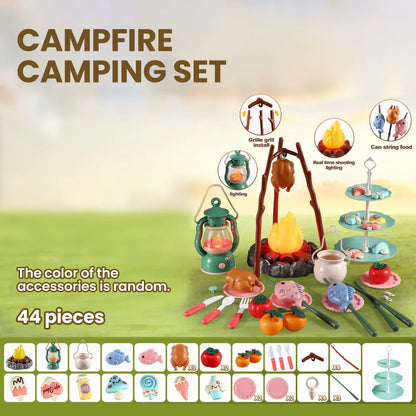 Kids Camping Tent Set Baby Playground Miniature Foods Children's Tent House Indoor Outdoor Parent-Child Interactive Game Toys