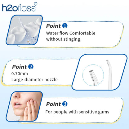 H2ofloss Oral Irrigator Water Flosser 140PSI High Pressure Water-Proof Design 300ml 5 Modes 5 Nozzles for Dental Cleaning