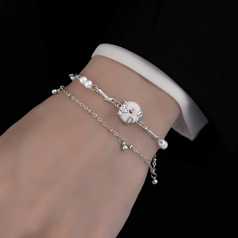 VENTFILLE 925 Sterling Silver Line Extremely Fine Bracelet for Women Love Haert Bead Korean Ins Sweet Jewelry Gift Dropshipping