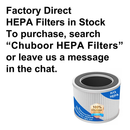 Chuboor Air Purifiers for Home H13 True HEPA for Bedroom Room Kitchen Washroom for Smoke and Dust Pollen Odors PM2.5 Detection 185m³/h CADR Supports Tuya App for 30-40 Square Meters of Clean Purifier Effectively Improve Air