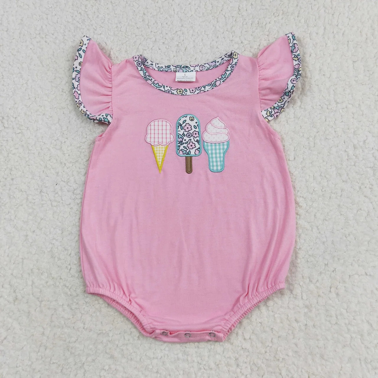 Wholesale Baby Girl Newborn Birthday Balloons Romper Bubble Embroidery Pink Plaid Bows Jumpsuit Kids Toddler Summer Clothes