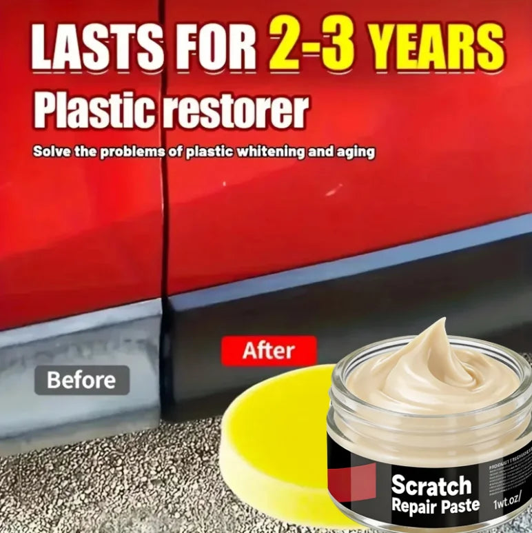 Car Plastic Refurbishment Agent, Leather Repair & Trim Polishing Wax, Anti-Aging & Scratch Elimination for Tires
