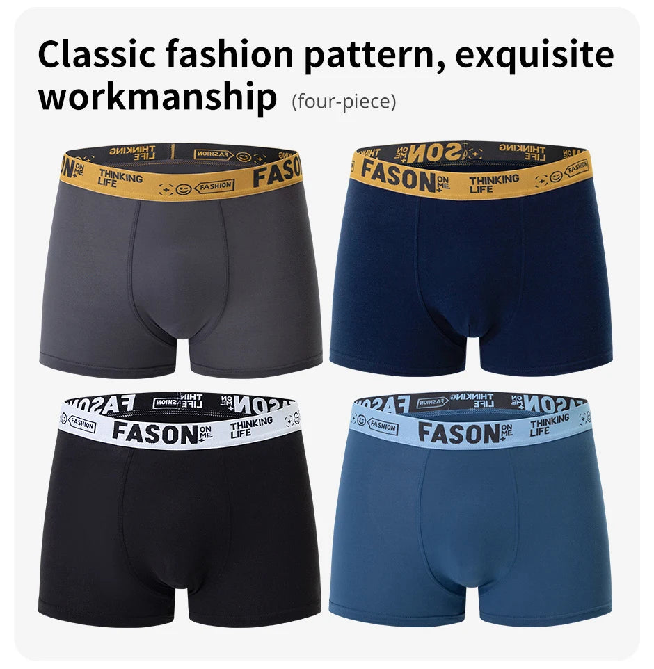 4/10 Piece Men's Four Season Black Fashionable Casual Basic Versatile Underwear Boxer Shorts Plus Size Youth Sports Base Shorts