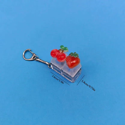 Keycap Keychain Mobile Phone Pendant Fruit Kawaii Keyring Fingertip Decompression Novelty Pop Fidget Toy Valentine Holiday Gift