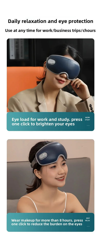 7 Mode Smart Eye Massager USB Charging Eyemask 3D Vibration Massage Eye Relax Warmth Sleep Shading Office Home Travel Eye Mask
