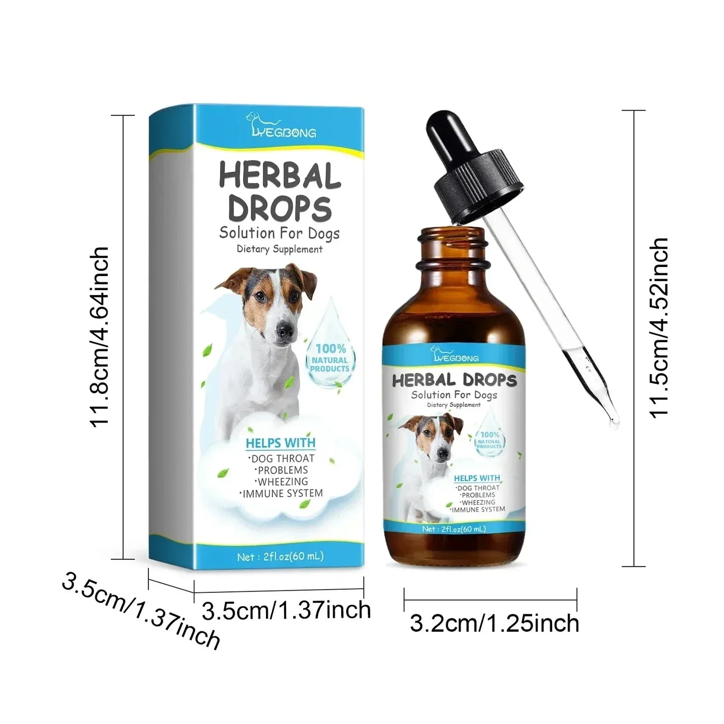 Pet Cough Relief Drops for Dogs, Soothing Throat Support for Sneezing, Natural Respiratory Aid Treat, Helps Immunity Daily Care
