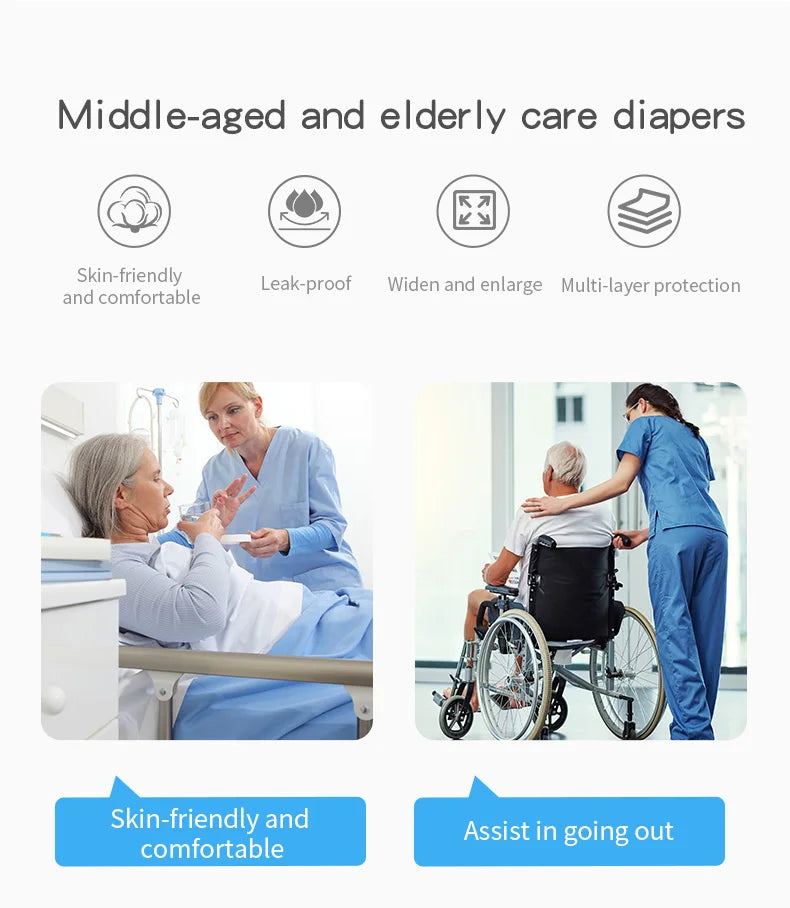 AIO Adjustable Easy To Wear Adult Diapers Washable Cotton Incontinence Cloth Diaper Elderly Diapers Leak proof Underwear